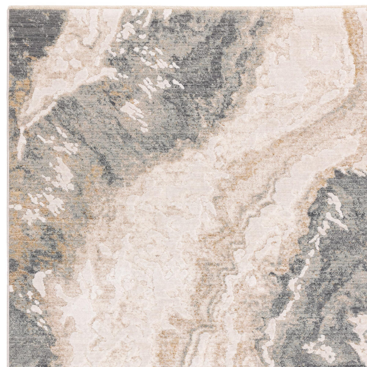 TEPPICH Velours abstrakt Marmoroptik pflegeleicht strapazierfähig Naturtöne SIENA-Elsa, Grau-Beige 200x300 cm - Grau, Textil (200/300cm) - KADIMA DESIGN