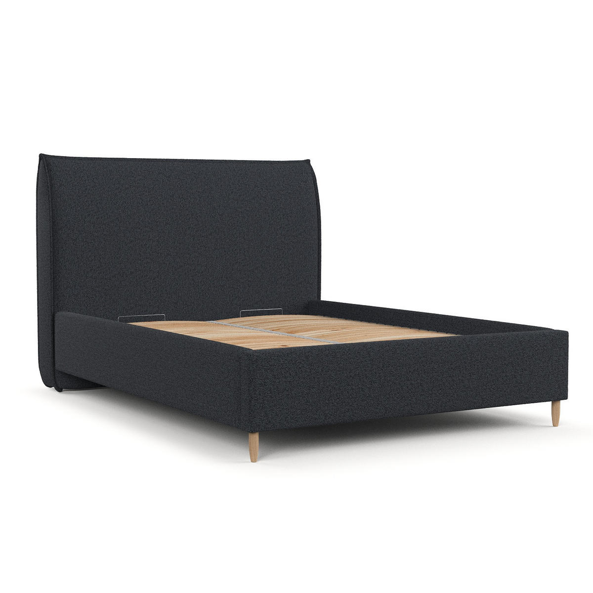 POLSTERBETT Mira 140/200 cm Anthrazit im Riva Stoff - Anthrazit/Naturfarben, Holz/Holzwerkstoff (140/200cm) - AltaBeds