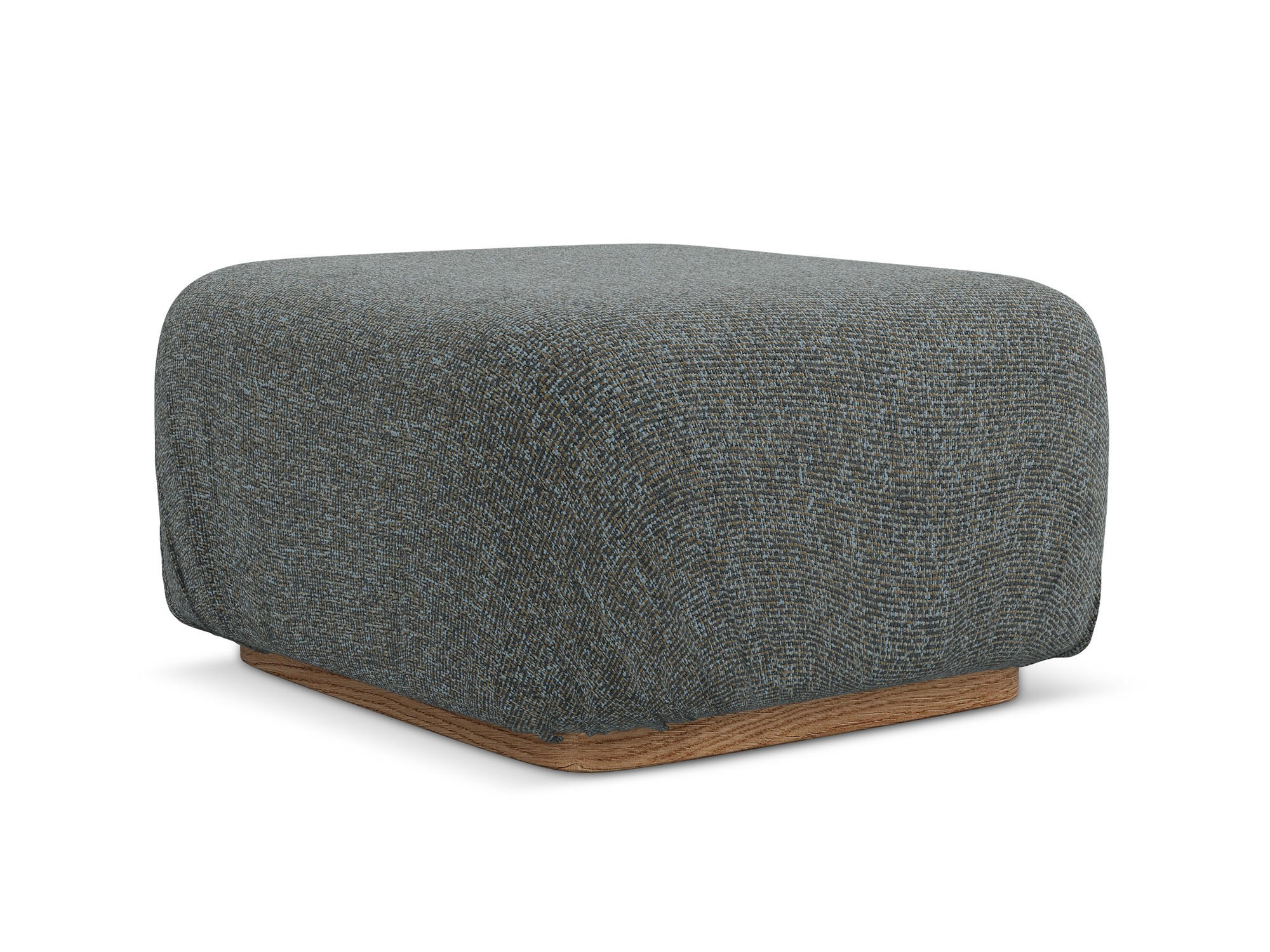 POUF Strukturstoff Stoff Grau - Dunkelgrau/Braun, Holz/Textil (83/95/41cm) - Makamii