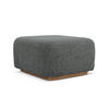 POUF Strukturstoff Stoff Grau - Dunkelgrau/Braun, Holz/Textil (83/95/41cm) - Makamii