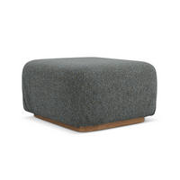 POUF Strukturstoff Stoff Grau - Dunkelgrau/Braun, Holz/Textil (83/95/41cm) - Makamii