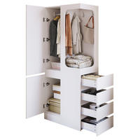 KLEIDERSCHRANK 70/170/40 cm Weiß aus Holz mit Schubladen - Weiß, Holzwerkstoff (40/170/70cm) - OKMYHOME