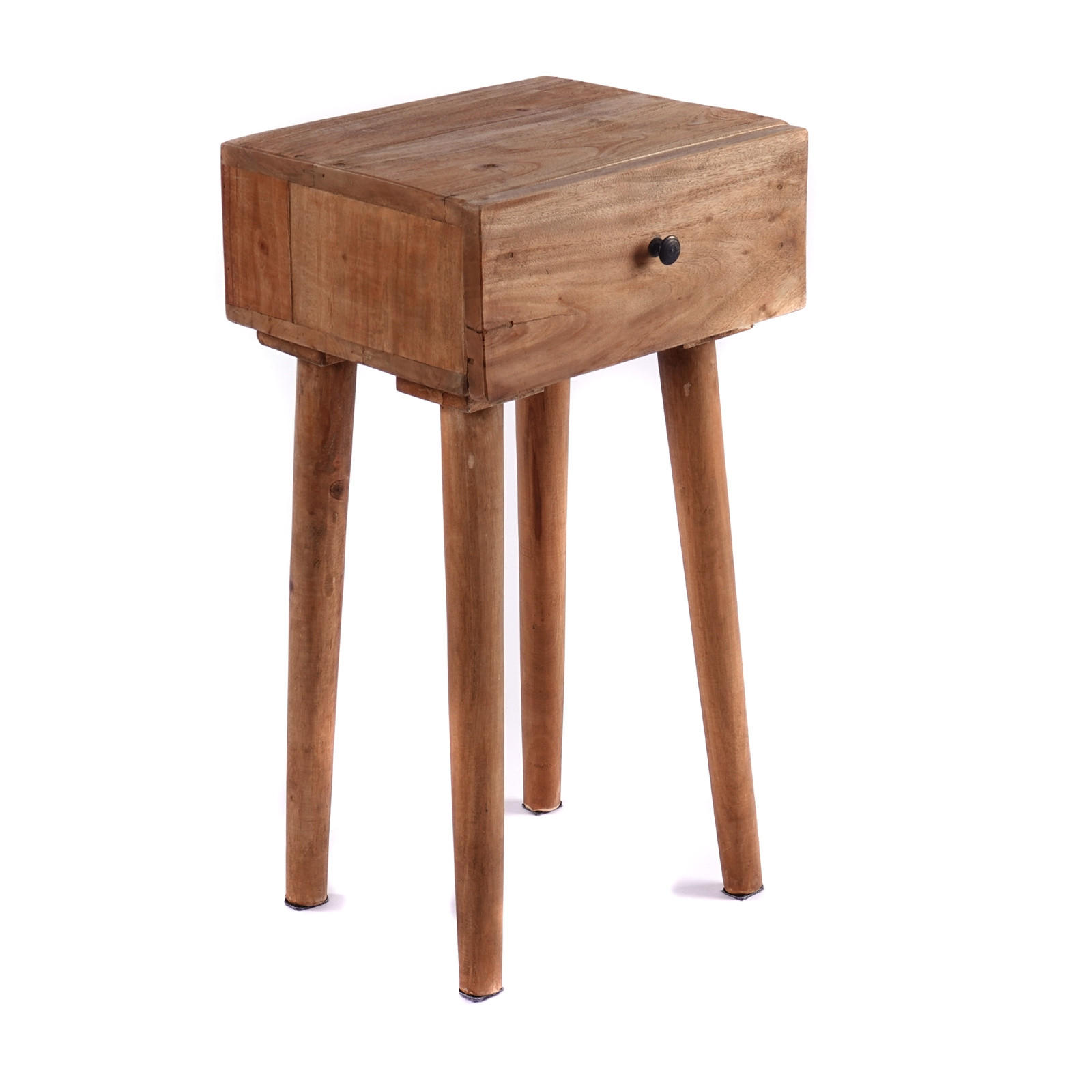 BEISTELLTISCH Sleek 65 Mahagoni Holz, mit Schublade naturfarben - Braun, Holz (30/35/65cm) - CREEDWOOD