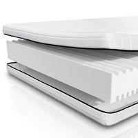 KALTSCHAUMMATRATZE H2 H3 180x200 cm – 7 Zonen Gästematratze ca. 15 cm – ergonomische Wendematratze mit waschbarem Bezug - Weiß, Textil (180/200cm) - Mister Sandman
