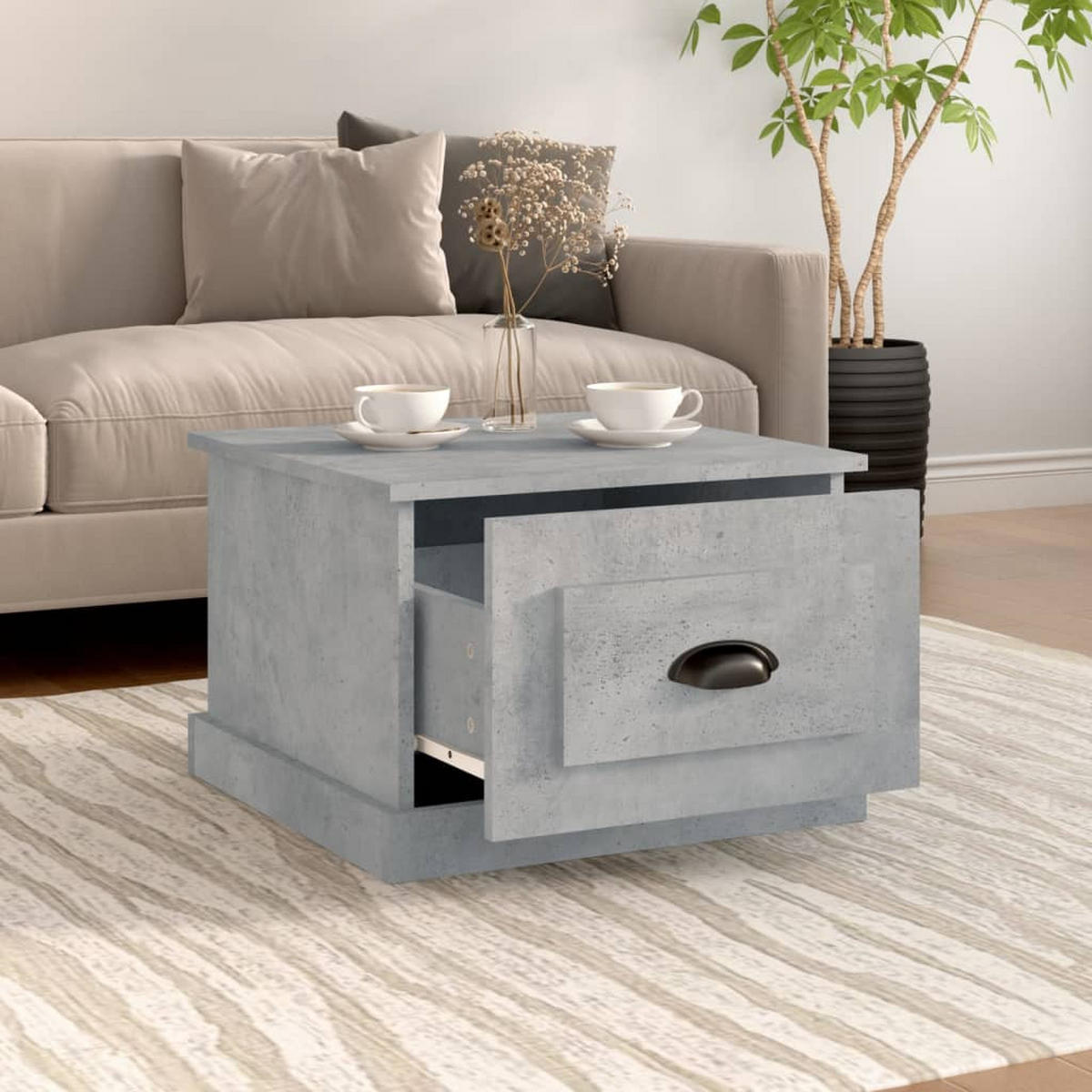 COUCHTISCH Betongrau 50x50x35 cm Holzwerkstoff - Grau, Holzwerkstoff (50/50/35cm) - furnicato