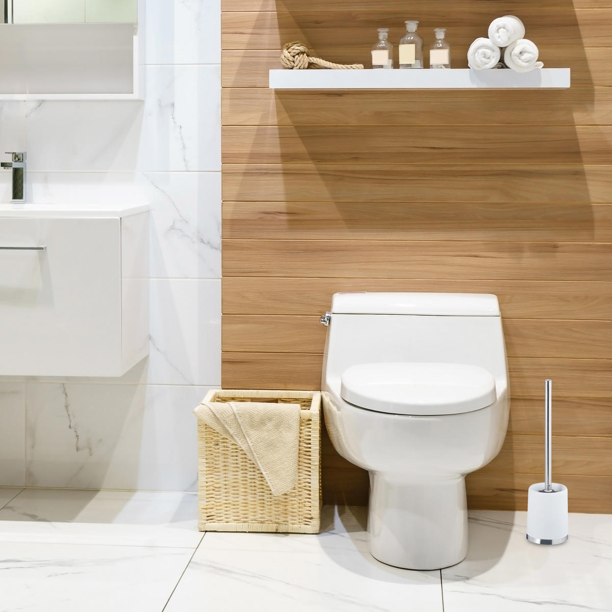WC-GARNITUR - Multicolor, Kunststoff (10/37.5/10cm) - Relaxdays