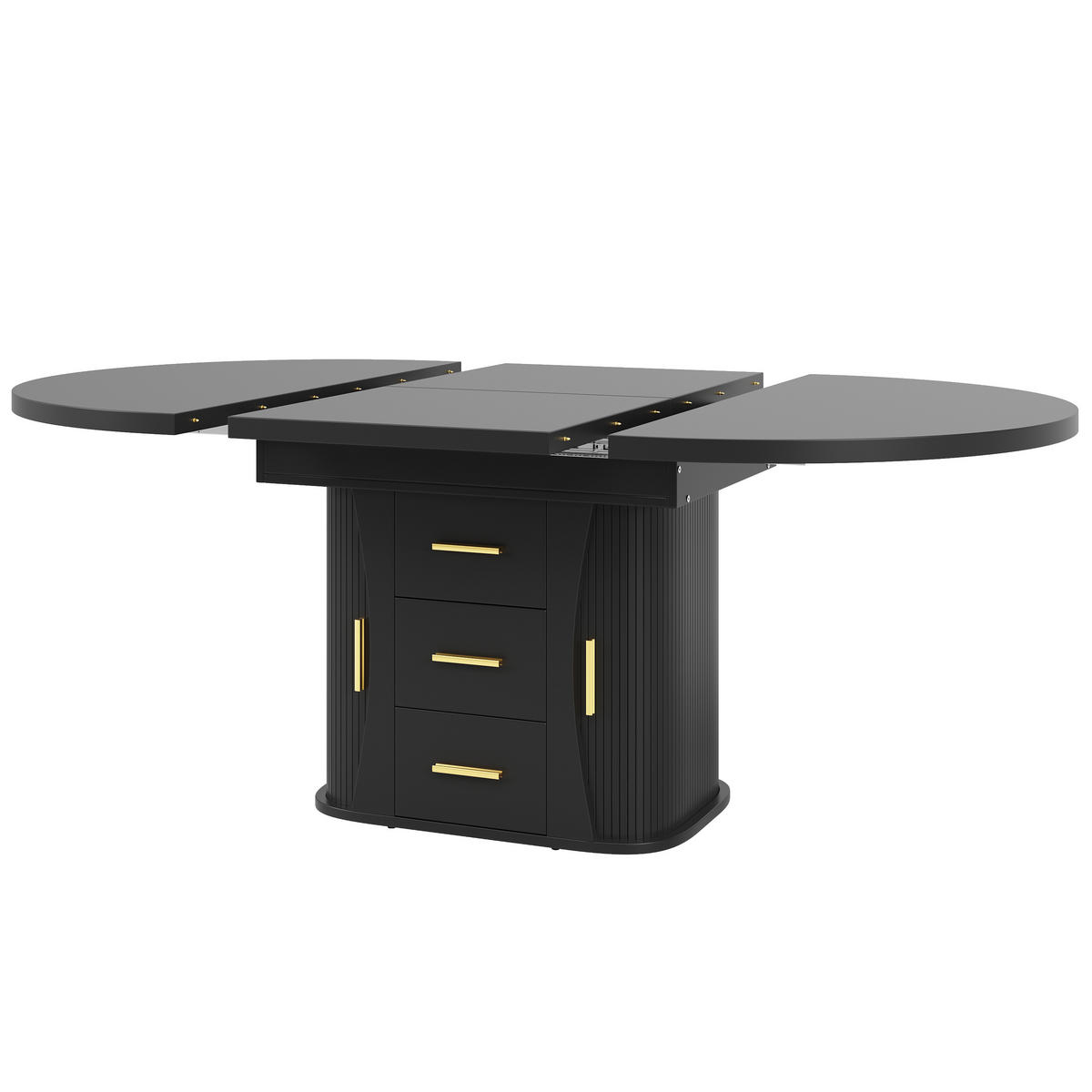 AUSZIEHTISCH Schwarz 118-158/118/77 cm - Schwarz, Holz (118/118/77cm) - PANGIVO