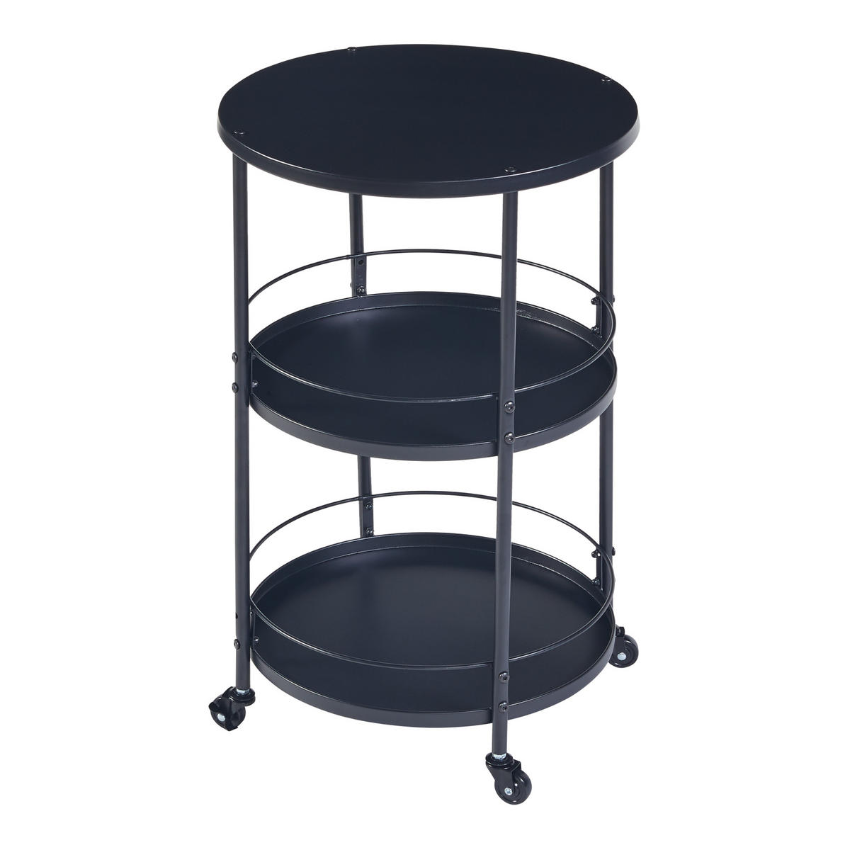 SERVIERWAGEN Munkedal - Schwarz, Metall (45/75/45cm) - [en.casa]