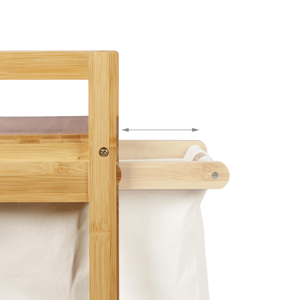 WÄSCHEKORB - Multicolor, Holz/Textil (37/73/33cm) - Relaxdays