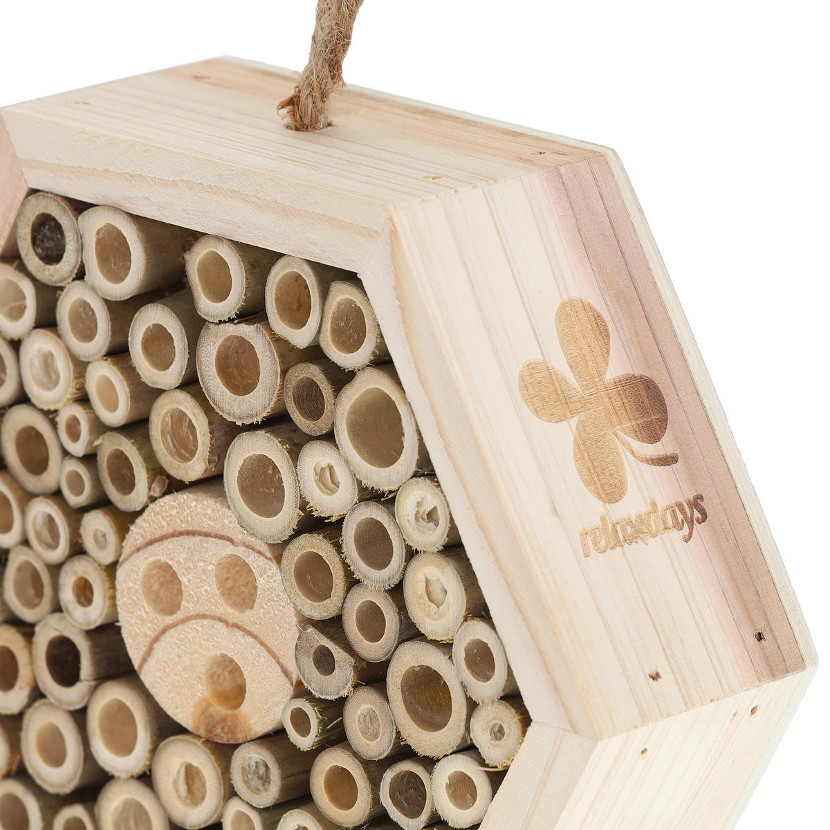 INSEKTENHOTEL - Hellbraun, Holz (17/15/5cm) - Relaxdays