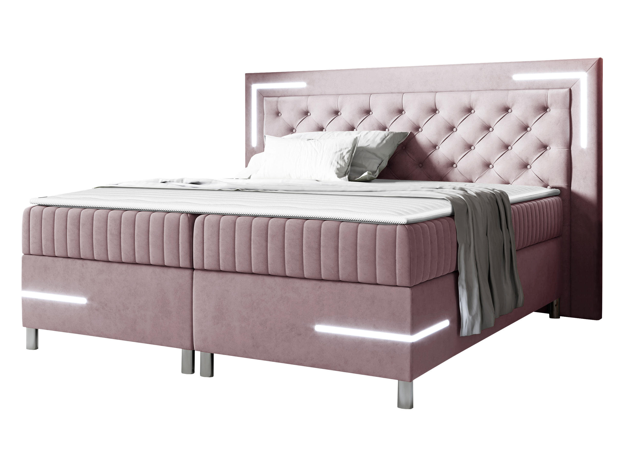 BOXBETT Tenosi 5 LED - Violett, Holz (140/200cm) - MIRJAN24