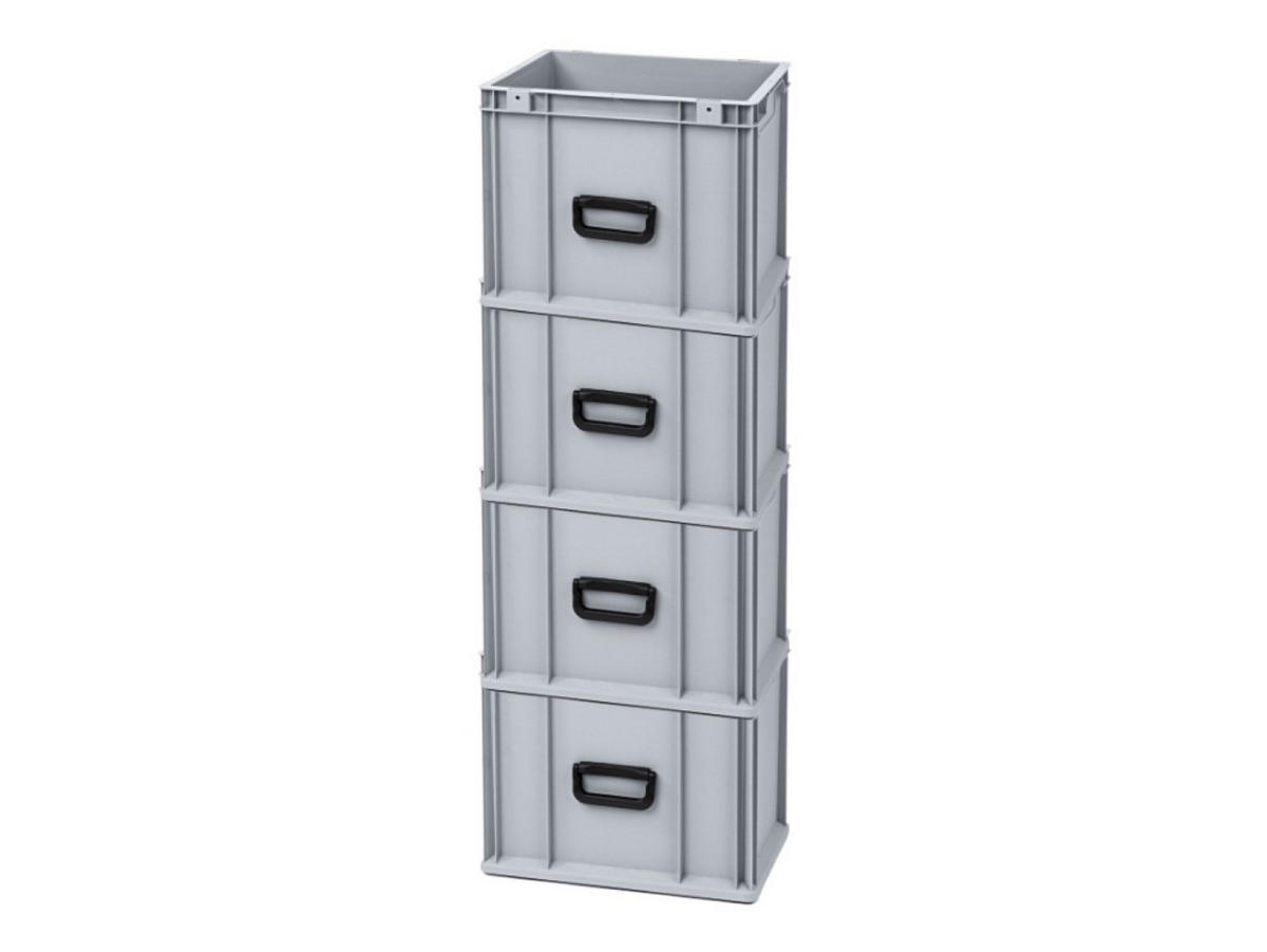 EUROBOX 4x Nextgen Portable Uno 32x30x40cm 30 Liter - Grau, Kunststoff (30/32/40cm) - PROREGAL