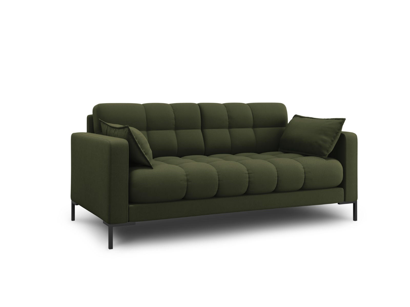 SOFA Mamaia aus strukturiertem Stoff grün 2 Sitzplätze - Grün, Textil (92/75/152cm) - Micadoni