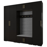 GARDEROBEN-SET 236,7/250/47 - Goldfarben/Schwarz, Holz/Metall (250/236.7/47cm) - Abiks Möbel