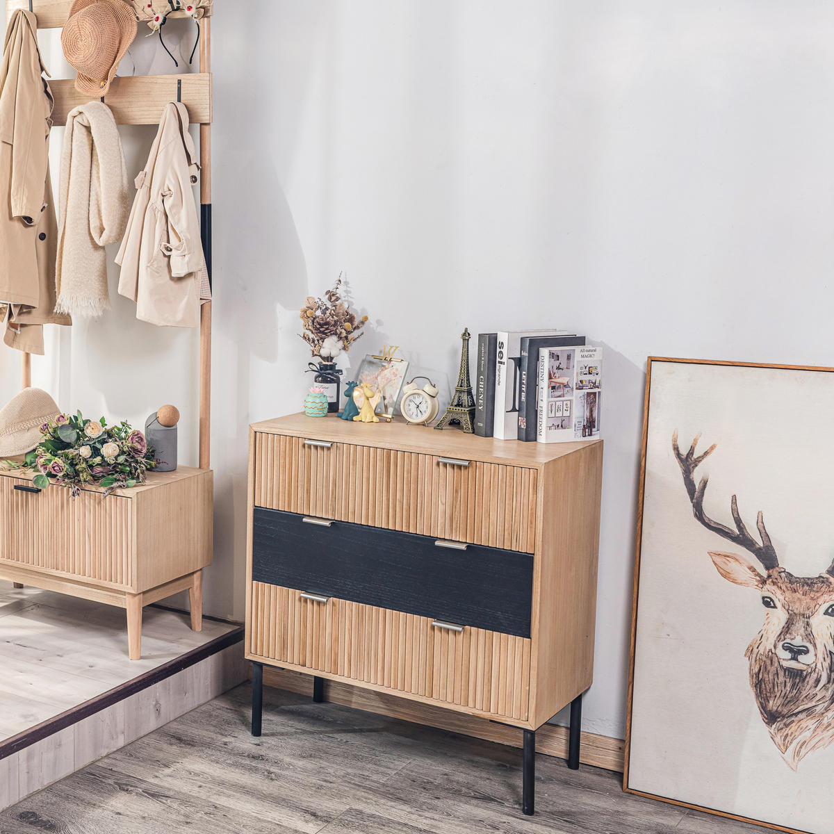 KOMMODE Rechteckig Braun 75 x 37 x 78 cm - Braun, Holz (75/78/37cm) - Nordlys