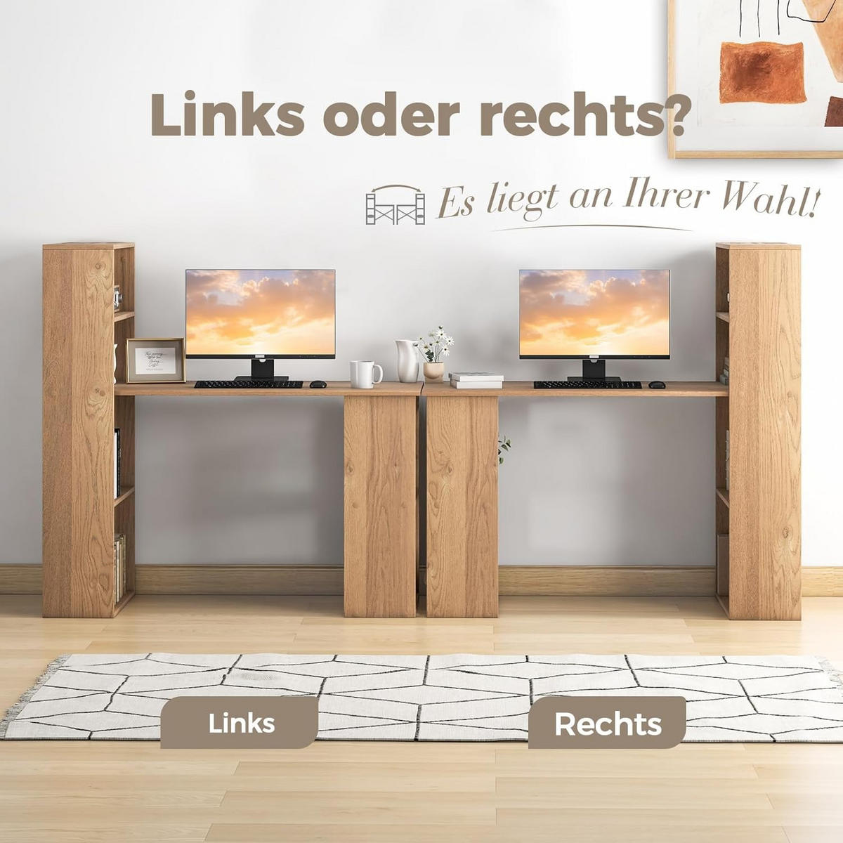 SCHREIBTISCH 120cm Holz - Rot, Holz (122/52/120cm) - COSTWAY