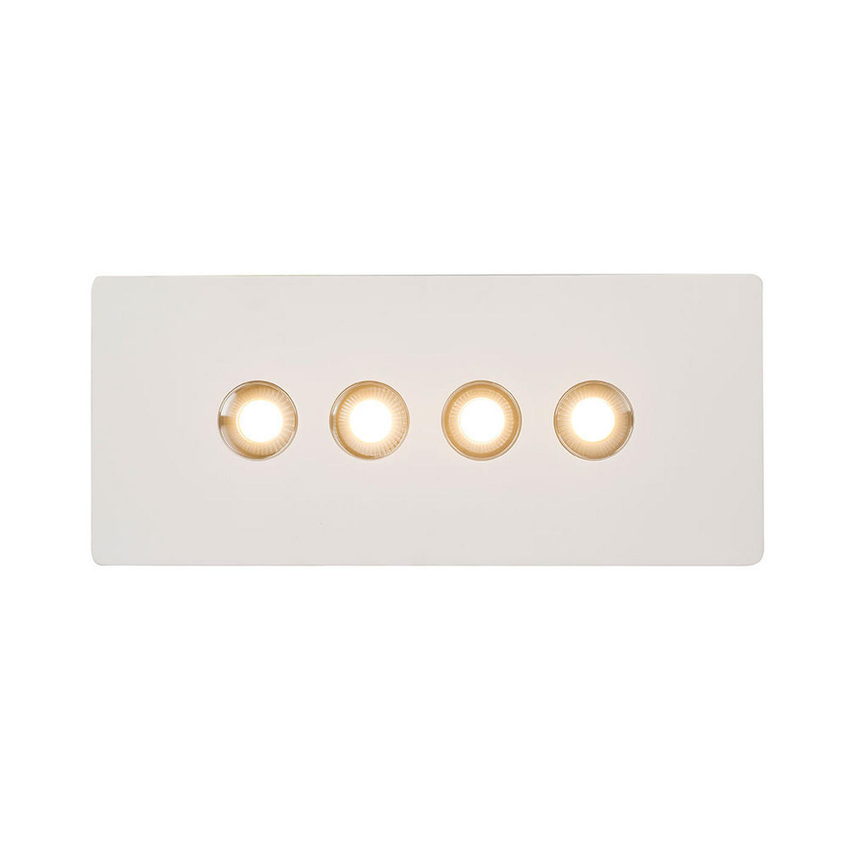 LED DECKENLEUCHTE Gips Weiß 4 flammig Chrom - Weiß, Metall (30/13/5cm) - Globo Lighting