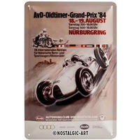 BLECHSCHILD 20/30 cm Audi – AvD Oldtimer Grand Prix - Multicolor, Metall (20/30/0.2cm) - Nostalgic-Art