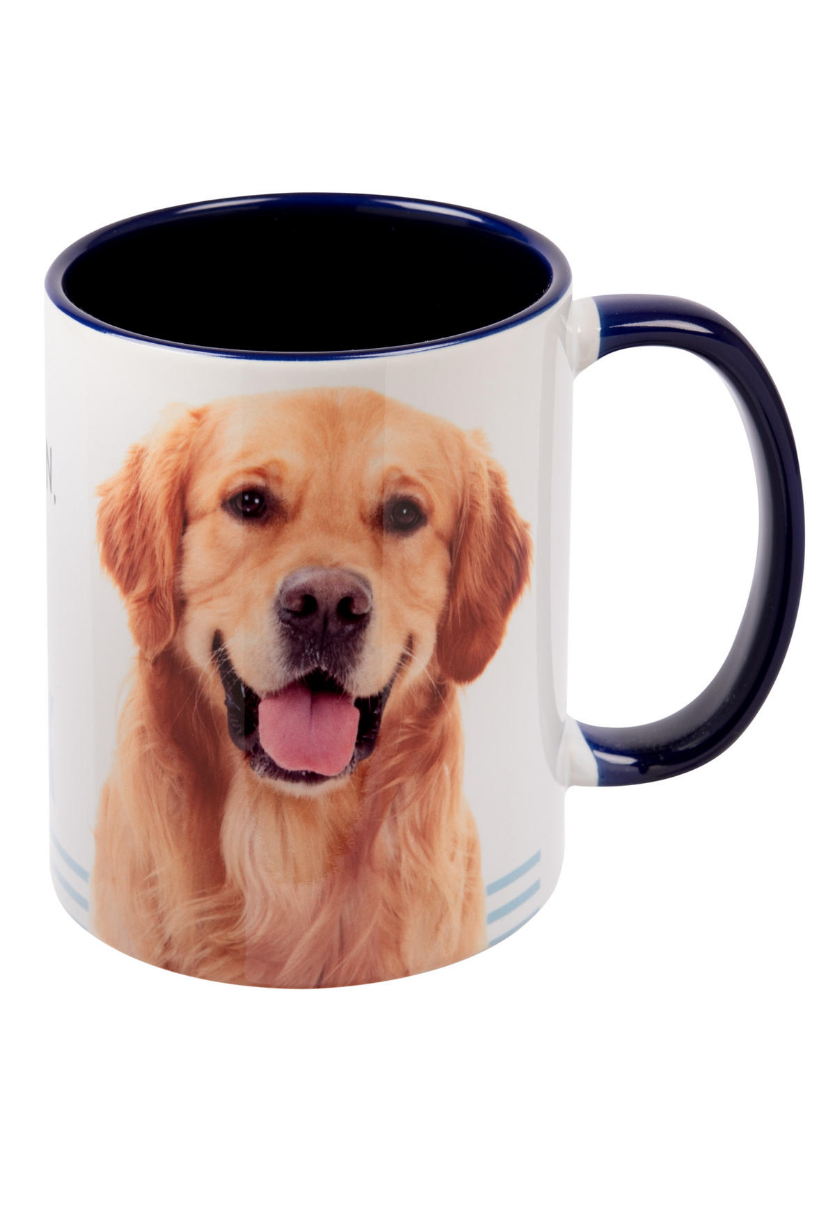 KAFFEEBECHER Hunde Golden Retriever Wir mussten die Kinder leider abgeben Blau 320 ml - Blau, Keramik (0.32L) - United Labels