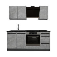 ENOTNA KUHINJA R-Line, Beton/Antracit, 180 cm brez delovne plošče - siva/antracit, leseni material (180/206.8/46cm) - Vicco
