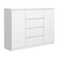 KOMMODE mit 4 Schubladen 2 Schranktüren 140 cm Weiß - Weiß, Holzwerkstoff (138.6/101.5/39cm) - MebLocker