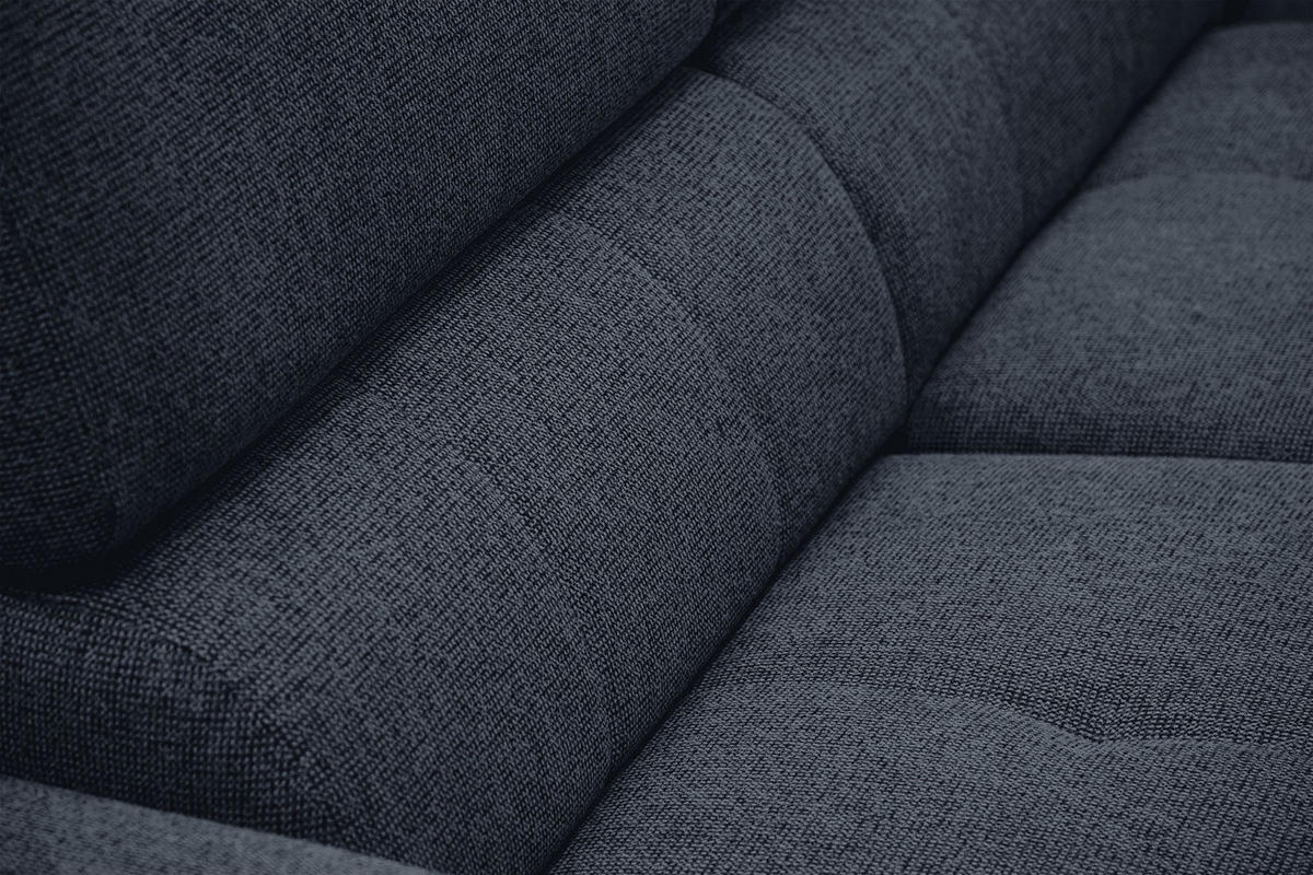 ECKSOFA FIERO 5-Sitzer, dunkelblau - Schwarz/Dunkelblau, Holzwerkstoff/Textil (290/228cm) - Courtois Laville