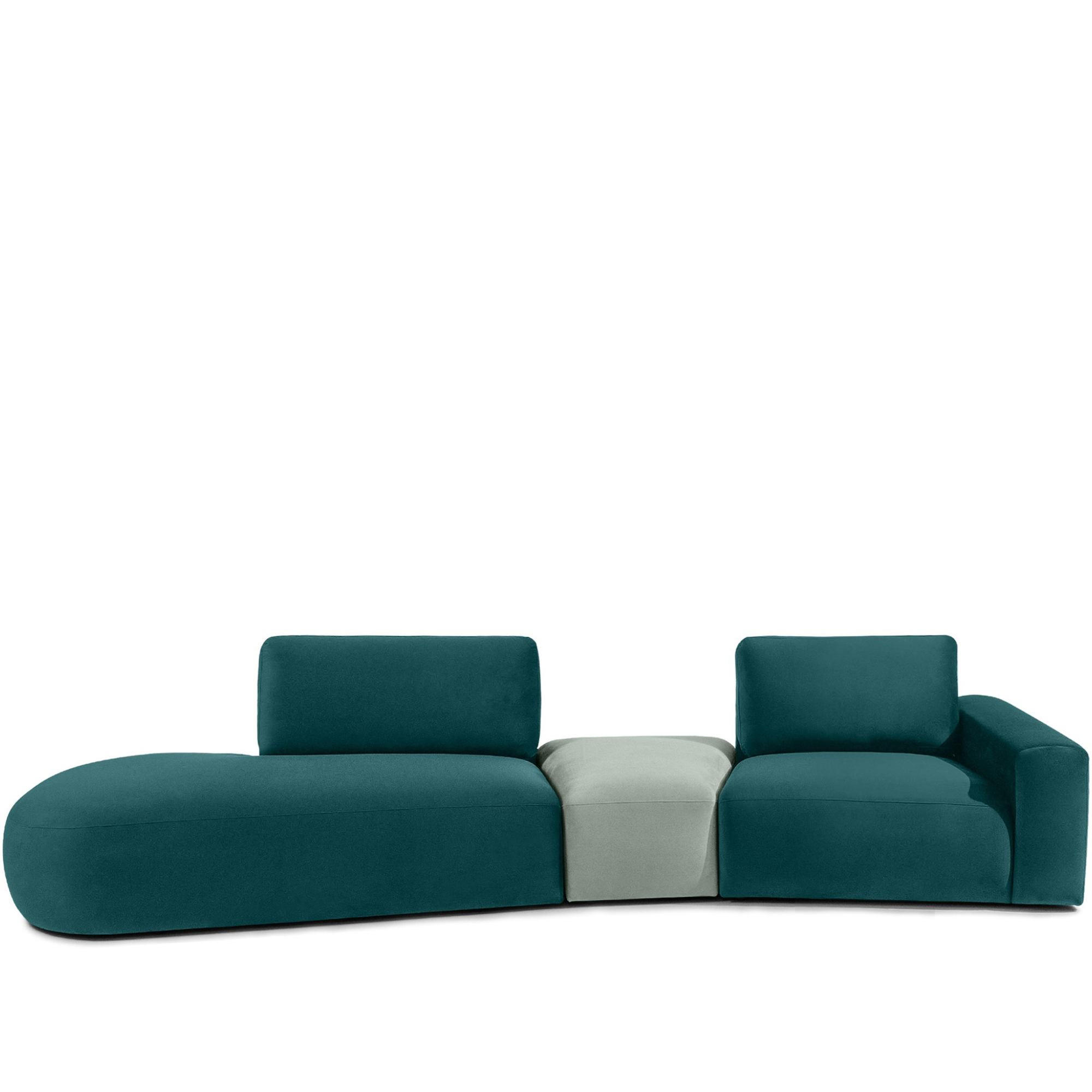 Thumbnail - Konsimo® 4-Sitzer, Mintgrün, Textil, L-Form, 350x84x105 cm, Wohnzimmer, Sofas & Couches, Sofas
