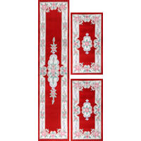 HANDTUFTTEPPICH Ming Bettumrandung 70x600 cm - Rot, Textil (70/600cm) - THEKO
