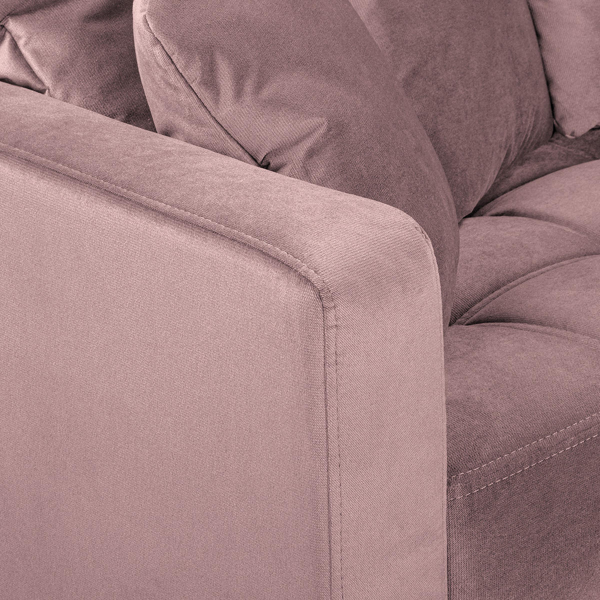 3-SITZER SOFA - Samt - Mauve, Textil (228/85/90cm) - home24