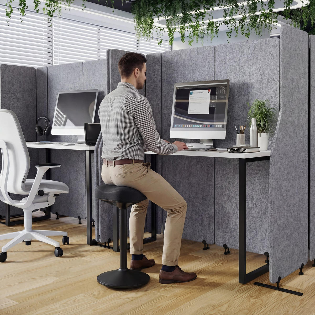 BALANCEHOCKER - Schwarz, Metall (36/58/36cm)