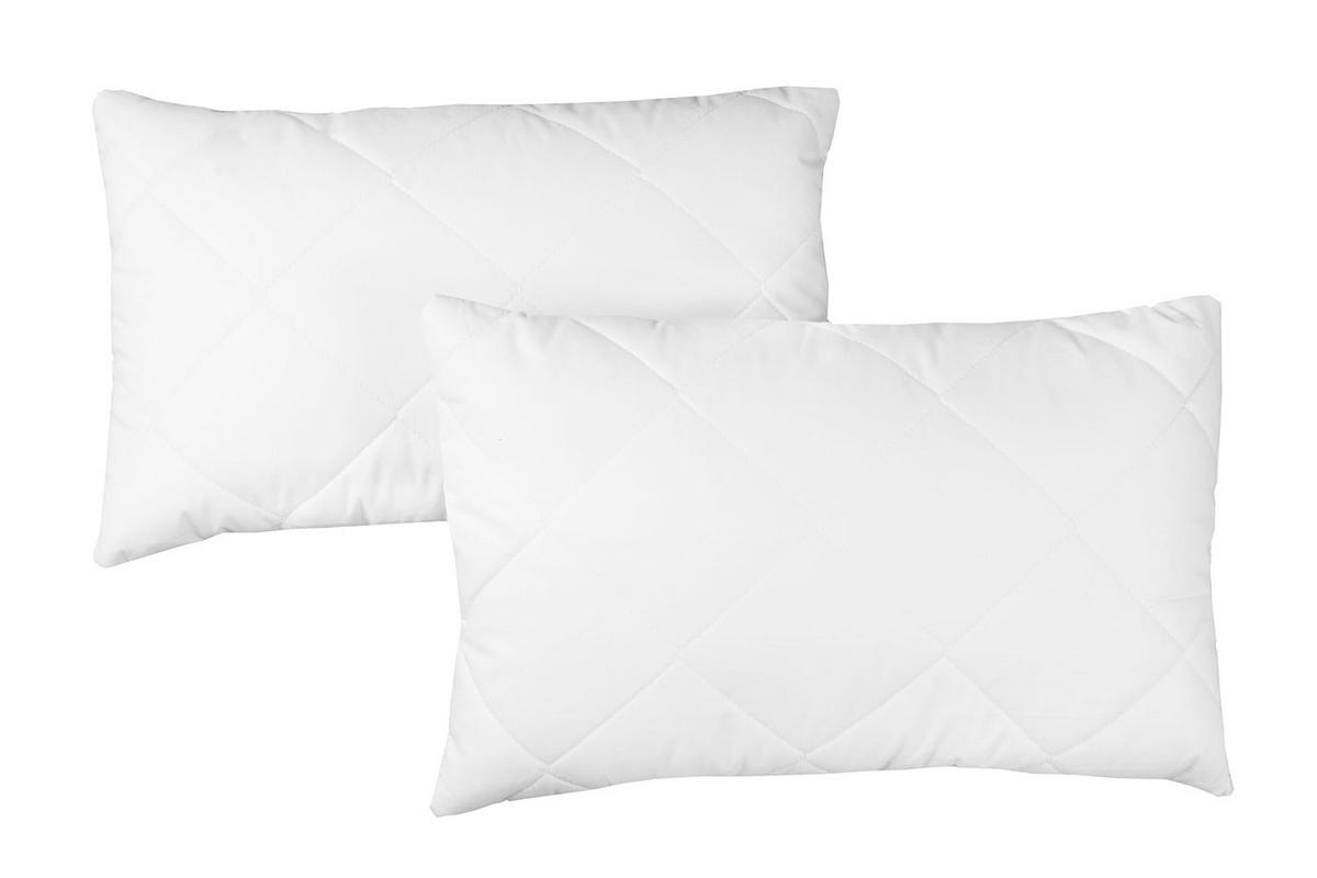 KISSEN, 2er-Set, 30x50 cm, 50% Polyester, 50% Baumwolle, Weiß - Weiß, Textil (30/50cm) - Zollner