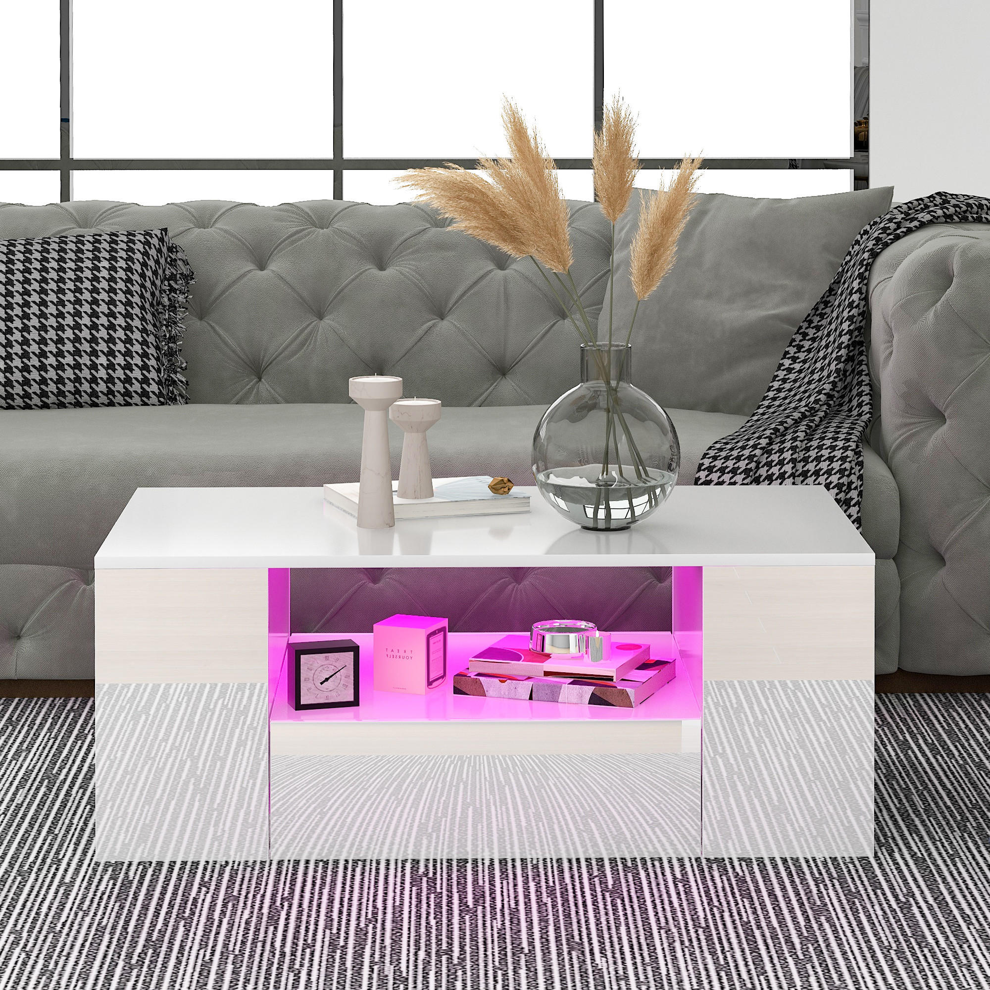 COUCHTISCH Weiß 95/53/37 cm - Weiß, Holzwerkstoff (95/53/37cm) - Urban Meuble
