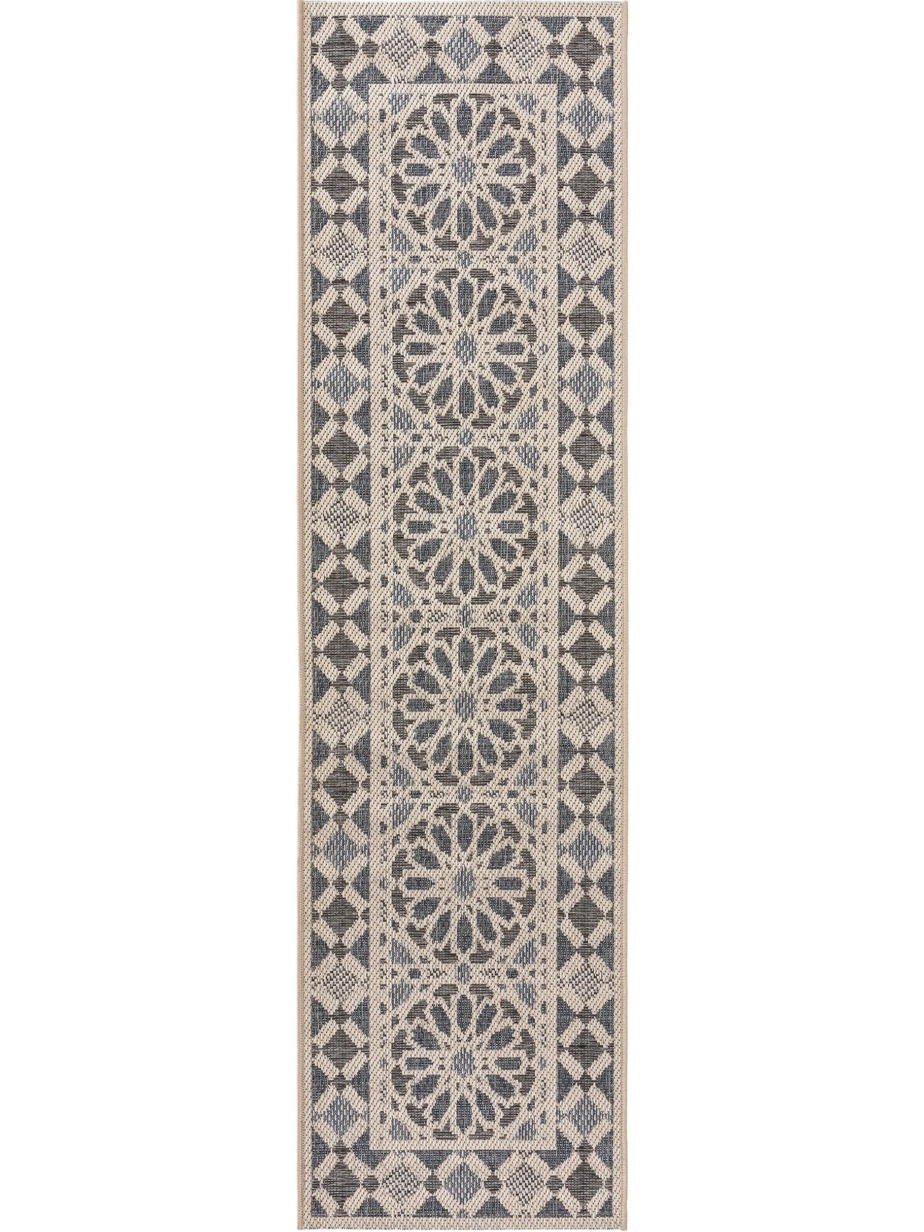 OUTDOORLÄUFER River Beige/Blau 67x240 cm - Beige, Textil (67/240cm) - benuta Nest