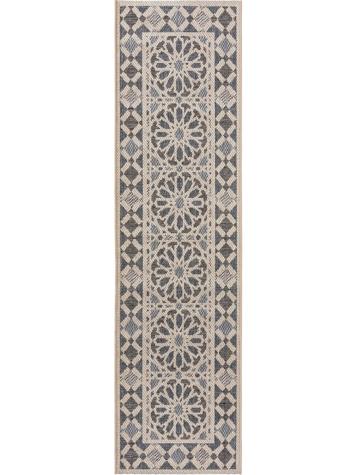 OUTDOORLÄUFER River Beige/Blau 67x240 cm - Beige, Textil (67/240cm) - benuta Nest