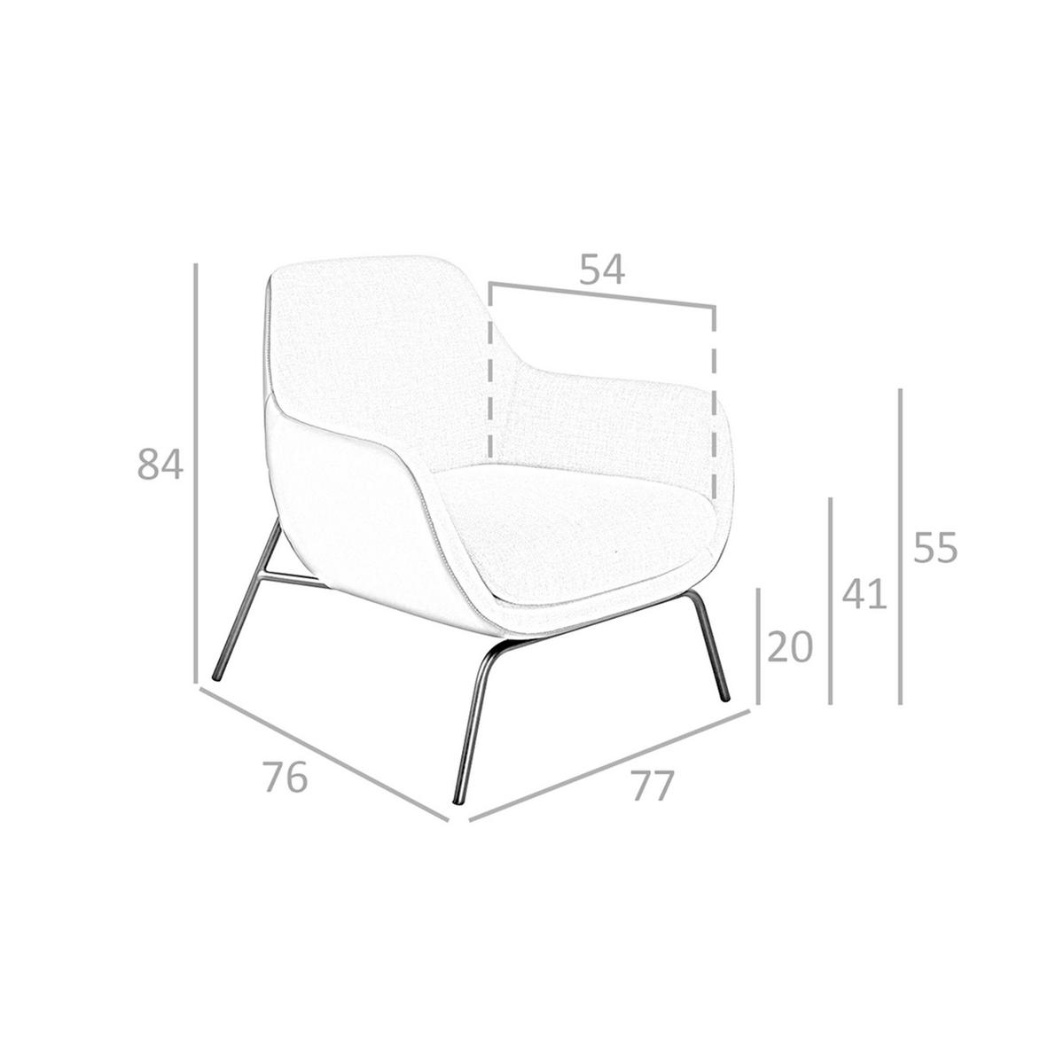 SESSEL Cremefarben aus Stoff und braunem Kunstleder 77/76/84 cm - Ecru/Greige, Leder/Textil (77/84/76cm) - ANGEL CERDA