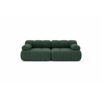 COUCH, 2-Sitzer Modular, Bouclé-Stoff Abriamo, Dunkelgrün, Selia - Dunkelgrün, Holz (190/70/95cm) - Kaiser Möbel