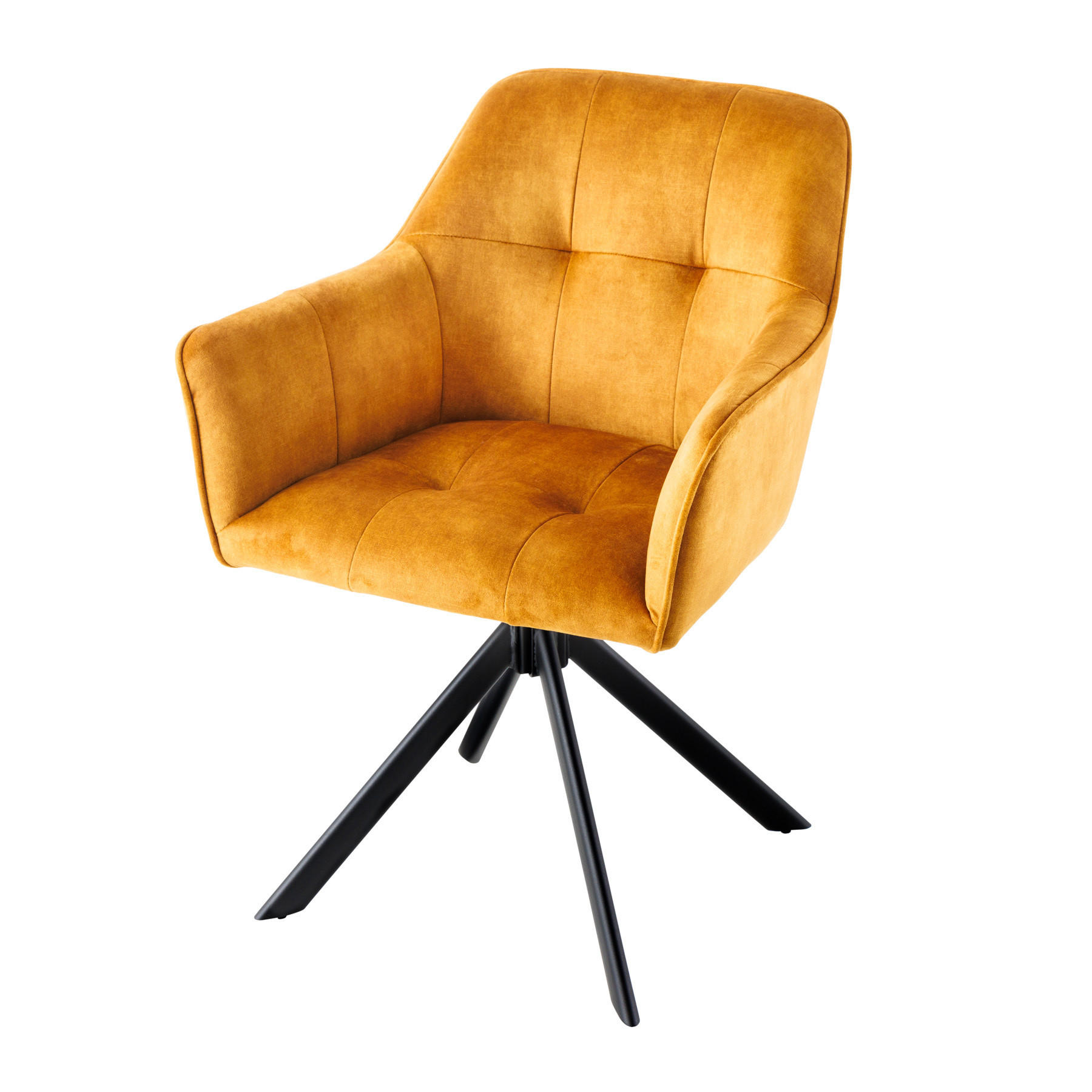 STUHL LOFT Samt Senfgelb - Gelb, Textil (60/83/61cm) - riess-ambiente