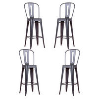 BARHOCKER-SET 4 Stück Metall Schwarz - Schwarz, Metall (43/120/43cm) - Nest Dream