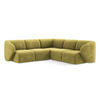 ECKSOFA Chenille Stoff Grün - Limette/Schwarz, Holzwerkstoff/Kunststoff (251/251cm) - Makamii