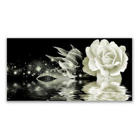 LEINWANDBILD 140x70 cm Magische Rosenblume - Schwarz, Textil (140/4cm) - TULUP