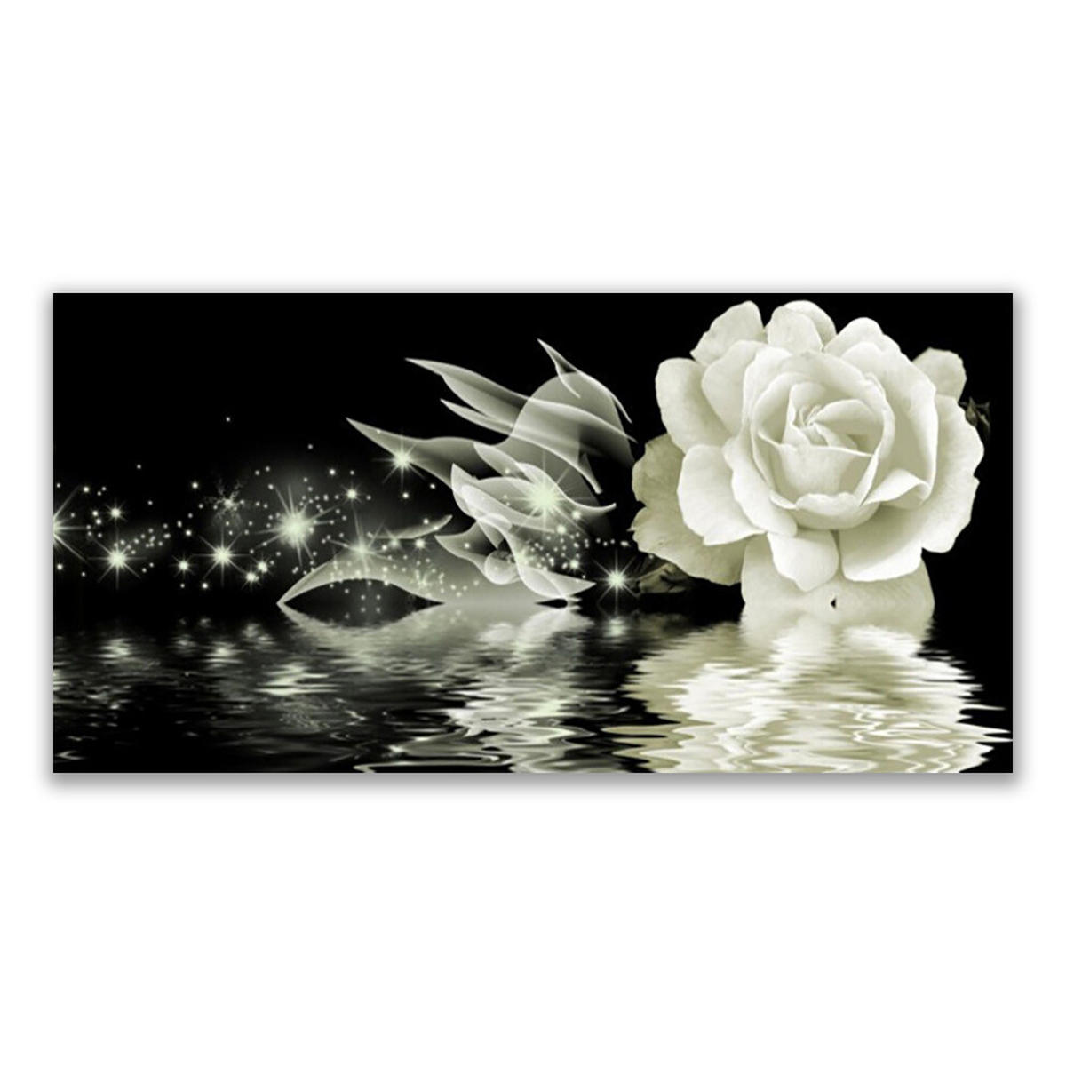 LEINWANDBILD 140x70 cm Magische Rosenblume - Schwarz, Textil (140/4cm) - TULUP