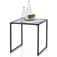 BEISTELLTISCH Schwarz Glas 43/43/45 cm - Schwarz, Glas (43/43/45cm) - Gemütlich Home