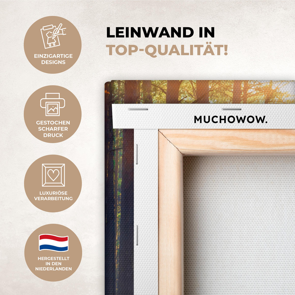 LEINWANDBILD Wald - Herbst - Bäume Room Decor 30x40 cm - Dunkelgrün, Textil (30/40cm) - MuchoWow