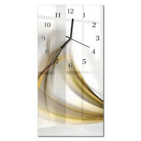 WANDUHR 60x30 cm - Steine Wasser - Beige, Glas (30/60/0.4cm) - TULUP