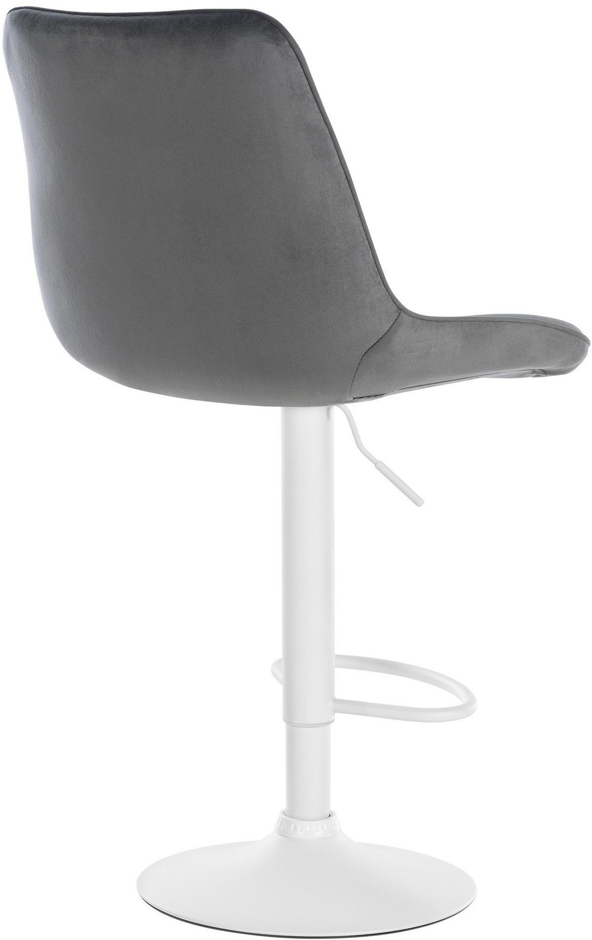 BARHOCKER RIO Dunkelgrau Samt Weiß - Dunkelgrau, Textil/Metall (49.5/91/50cm) - DELUKE
