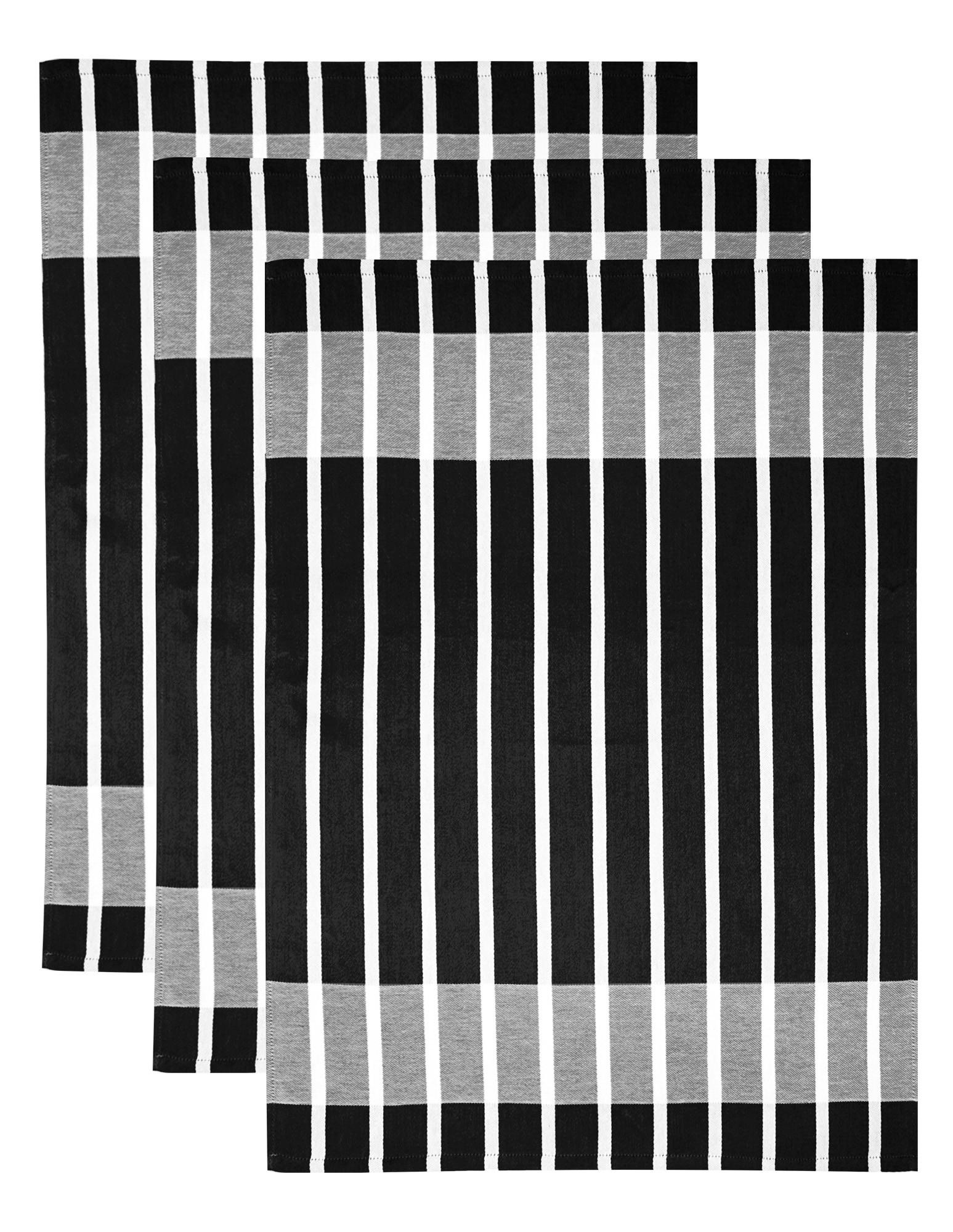 GESCHIRRTÜCHER 50x70 cm, 6er Set, Lüttich Schwarz - Weiß - Schwarz/Weiß, Textil (50/70cm) - Lashuma
