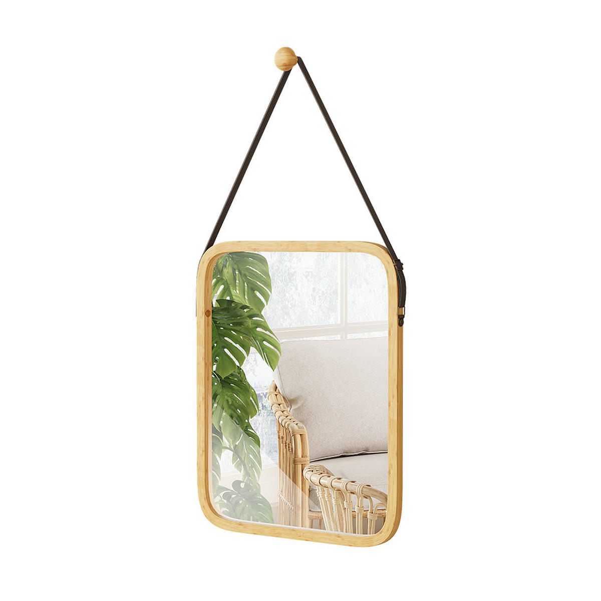 KOUPELNOVÉ ZRCADLO Mirno Bambus - zelená barva, kompozitní dřevo (34/1.5/41.5cm) - Vicco