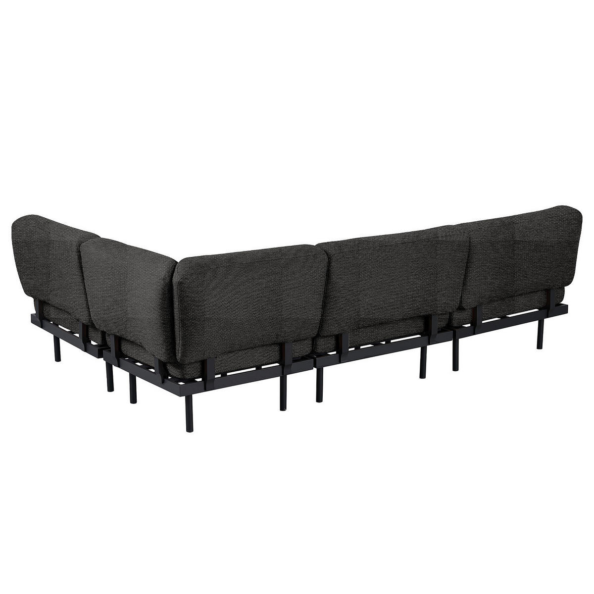 OUTDOOR-ECKSOFA - Schwarz, Textil/Metall (273/80/186cm) - home24