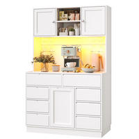 GESCHIRRSCHRANK aus MDF 120x40x183.5 cm in Weiß mit Smart-LED - Weiß, Holzwerkstoff (120/183.5/40cm) - Modfu