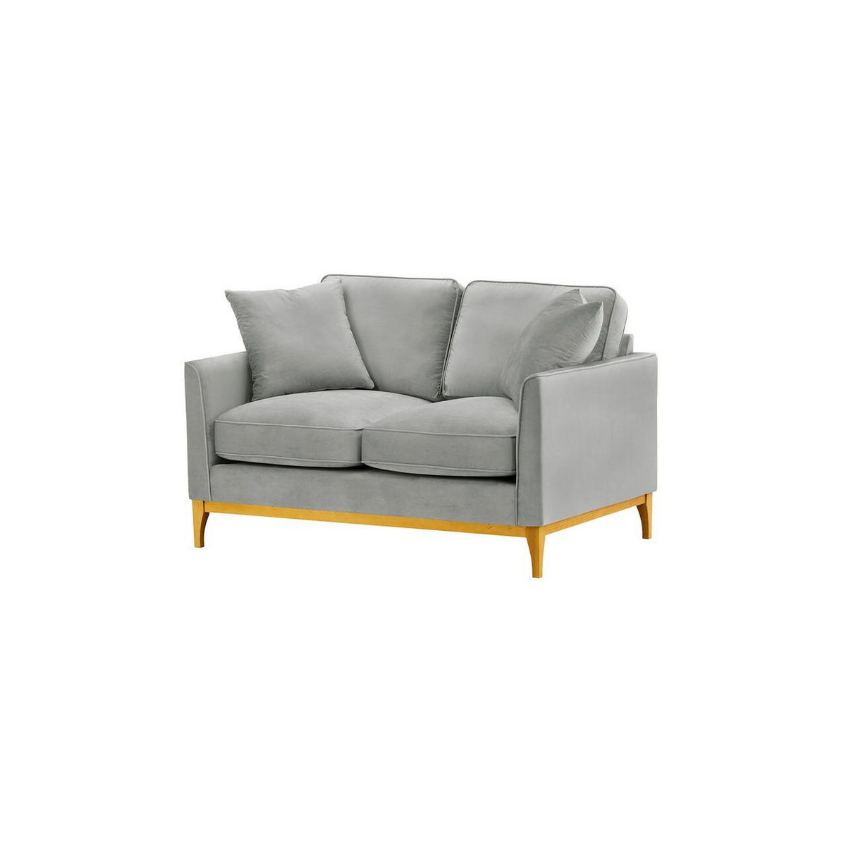 ZWEISITZER-SOFA Linara-Velluto 15 - Hellgrau, Holz/Textil (141/91/95cm)